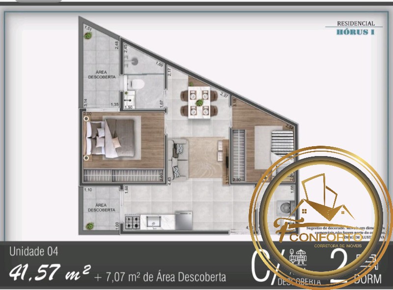 Apartamento à venda com 2 quartos, 33m² - Foto 6