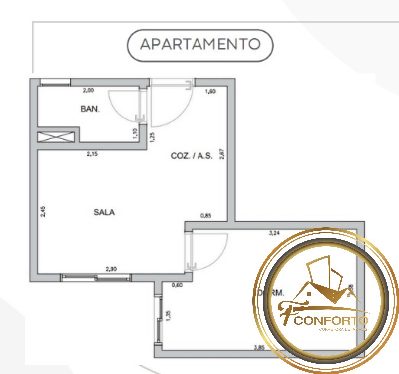 Apartamento à venda com 1 quarto, 25m² - Foto 2