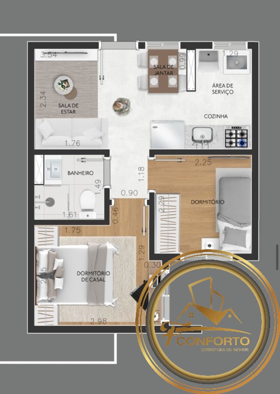 Apartamento à venda com 2 quartos, 35m² - Foto 8