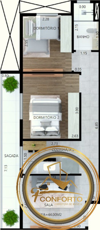 Apartamento à venda com 1 quarto, 33m² - Foto 7