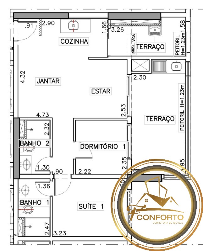 Apartamento à venda com 2 quartos, 68m² - Foto 4