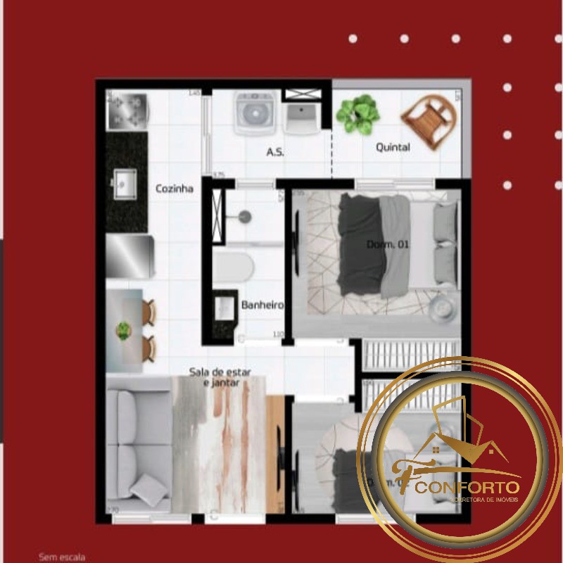 Apartamento à venda com 2 quartos, 36m² - Foto 4