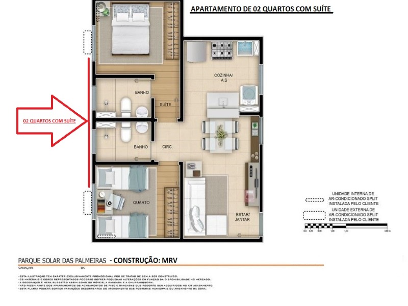 Apartamento à venda com 2 quartos, 46m² - Foto 3