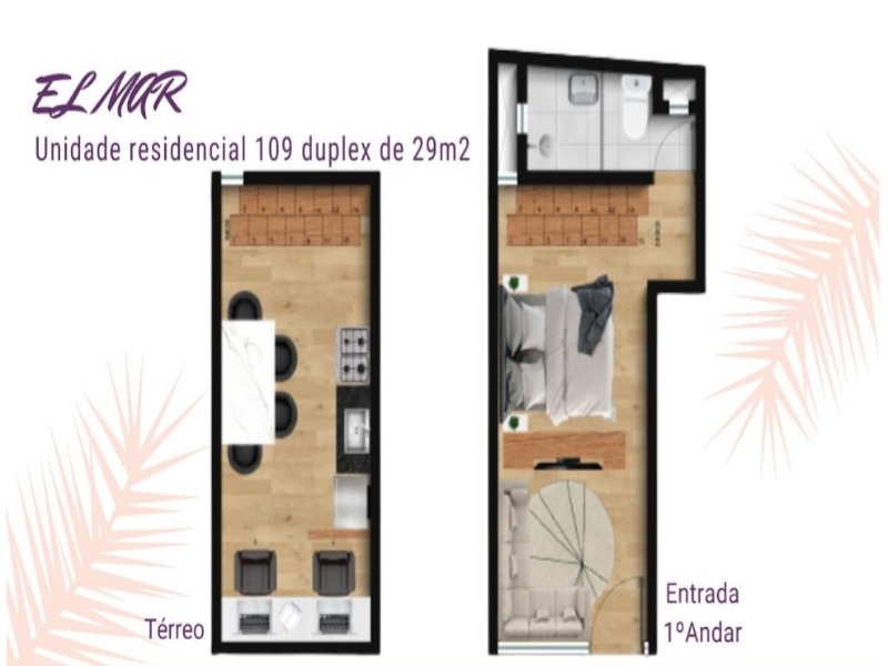 Apartamento à venda com 1 quarto, 29m² - Foto 1