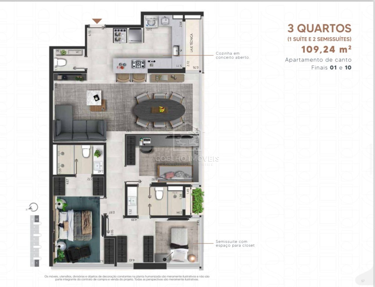 Apartamento à venda com 3 quartos, 109m² - Foto 3