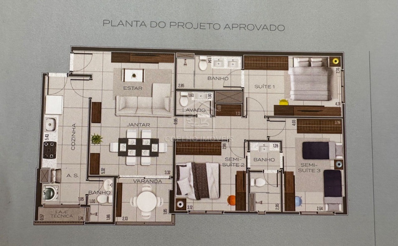 Apartamento à venda com 3 quartos, 92m² - Foto 3