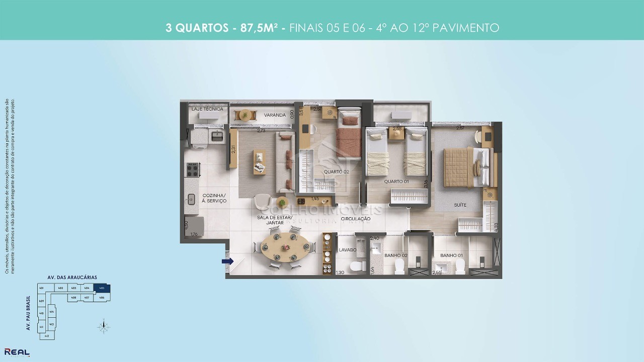 Apartamento à venda com 3 quartos, 87m² - Foto 4