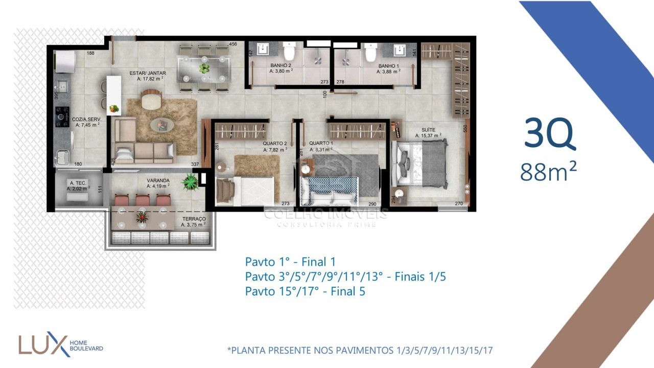 Apartamento à venda com 3 quartos, 92m² - Foto 2