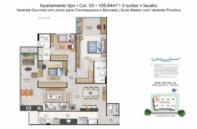 Apartamento à venda com 3 quartos, 109m² - Foto 4