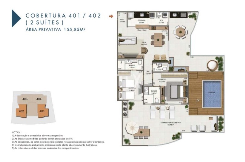 Cobertura à venda com 2 quartos, 155m² - Foto 4