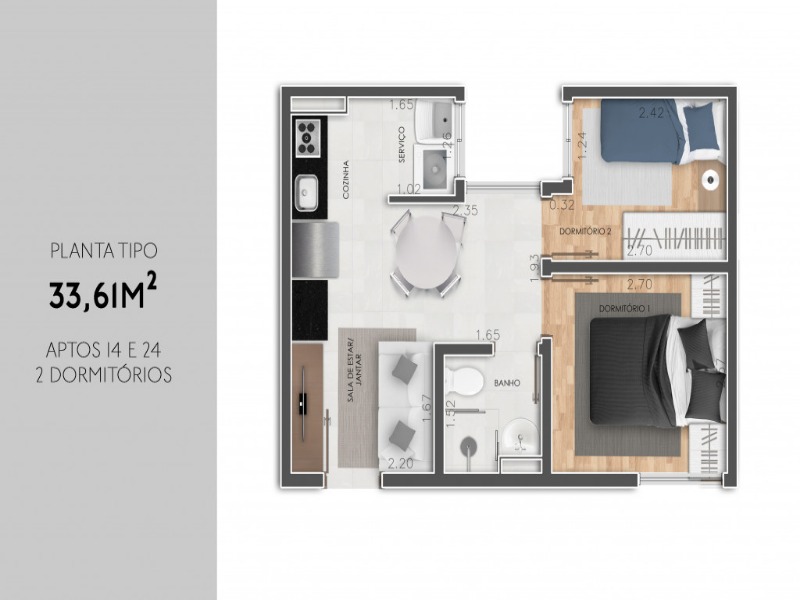 Apartamento à venda com 1 quarto, 35m² - Foto 4