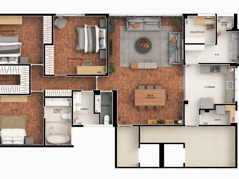 Apartamento à venda com 3 quartos, 180m² - Foto 3