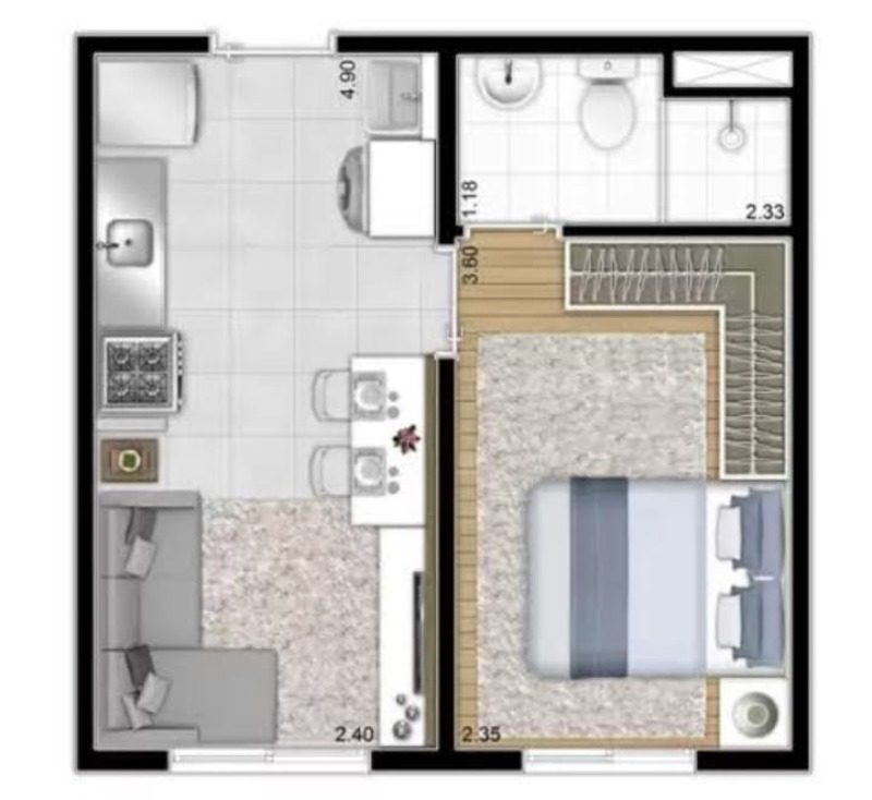 Apartamento à venda com 1 quarto, 27m² - Foto 41