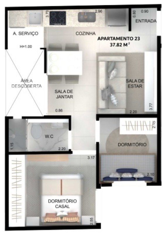 Apartamento à venda com 2 quartos, 39m² - Foto 23