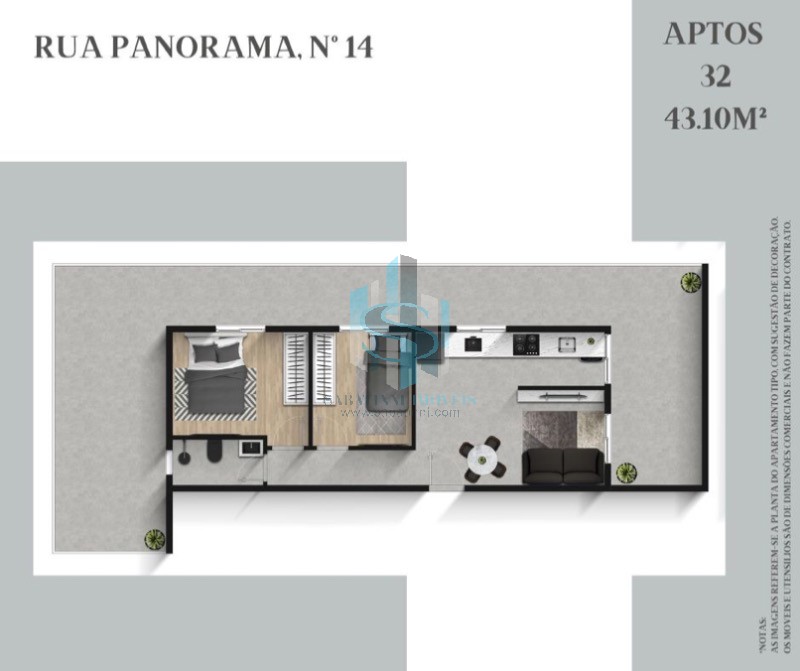 Apartamento à venda com 2 quartos, 35m² - Foto 2