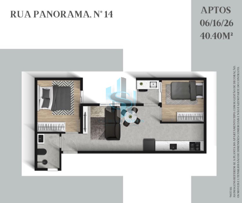 Apartamento à venda com 2 quartos, 40m² - Foto 6