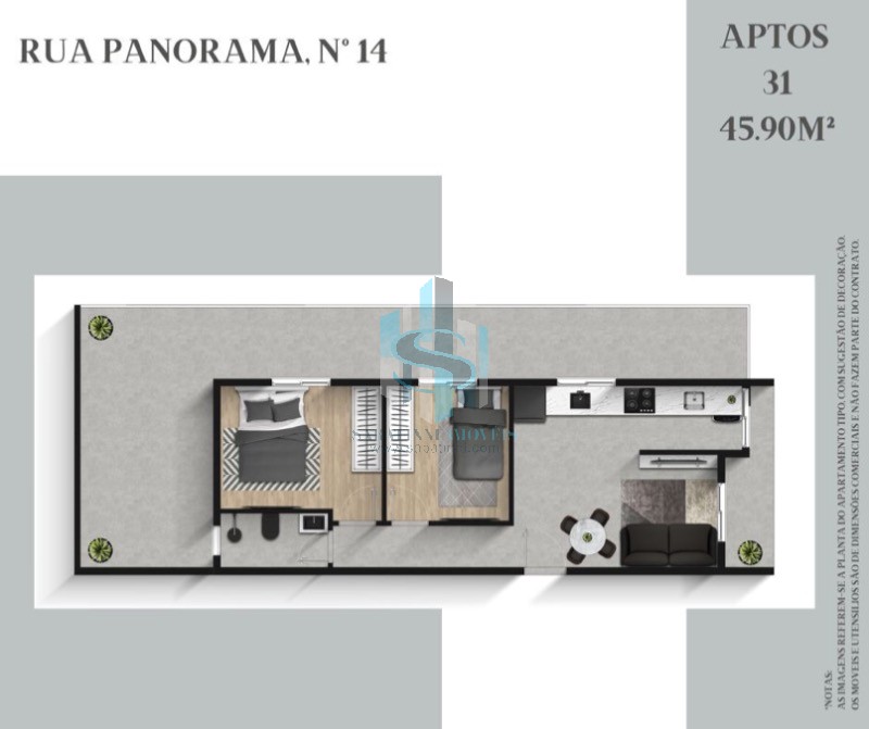 Apartamento à venda com 2 quartos, 35m² - Foto 3