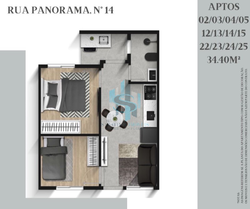 Apartamento à venda com 2 quartos, 43m² - Foto 8