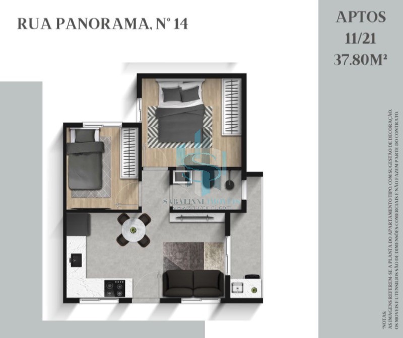 Apartamento à venda com 2 quartos, 35m² - Foto 6