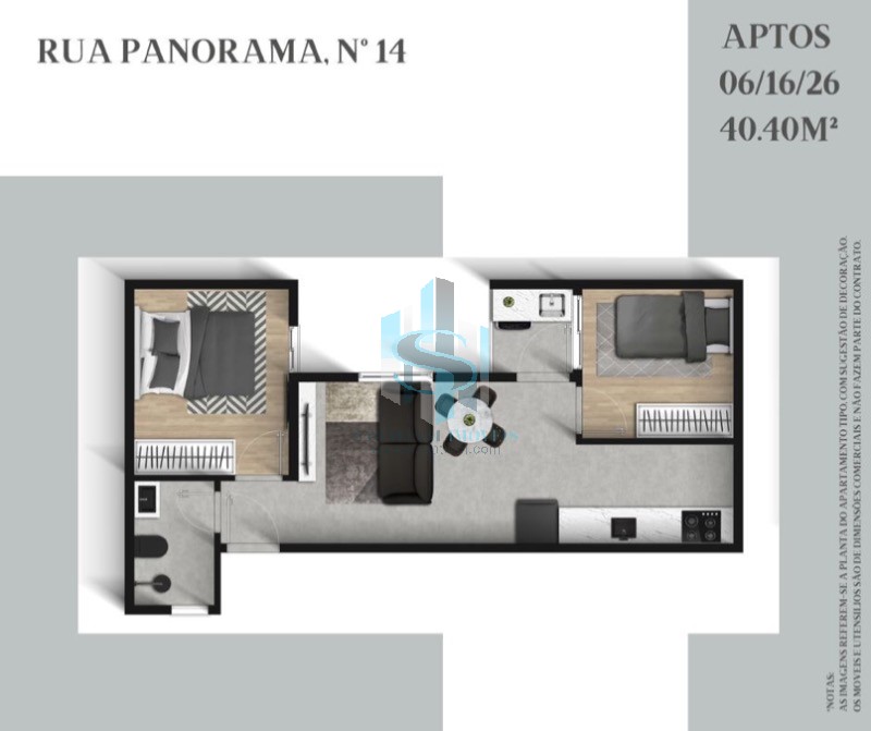 Apartamento à venda com 2 quartos, 35m² - Foto 4