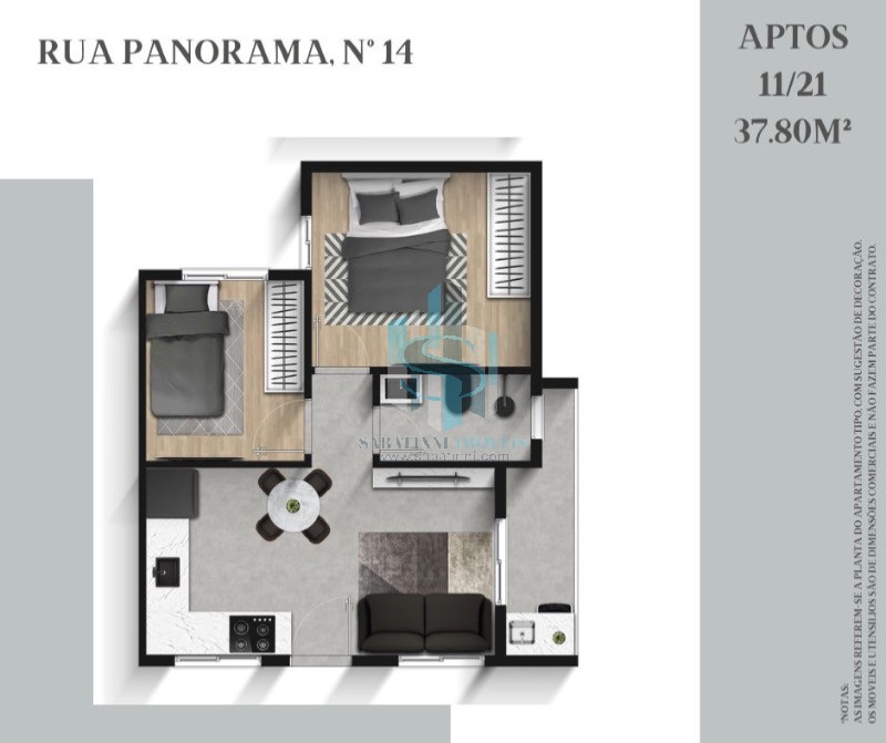 Apartamento à venda com 2 quartos, 35m² - Foto 8