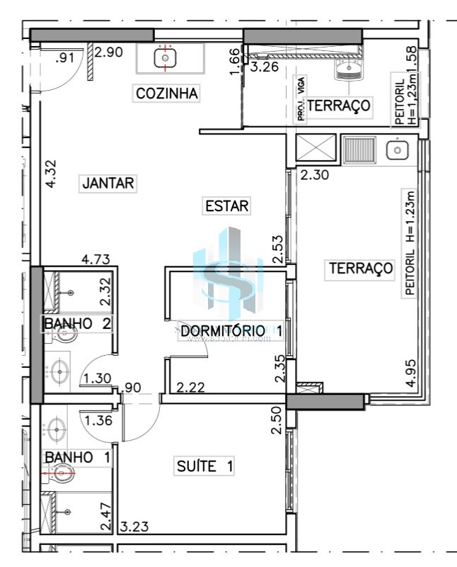 Apartamento à venda com 2 quartos, 68m² - Foto 4