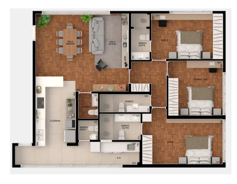 Apartamento à venda com 3 quartos, 140m² - Foto 6