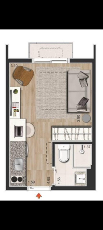 Flat/Apart Hotel, 1 quarto, 17 m² - Foto 10