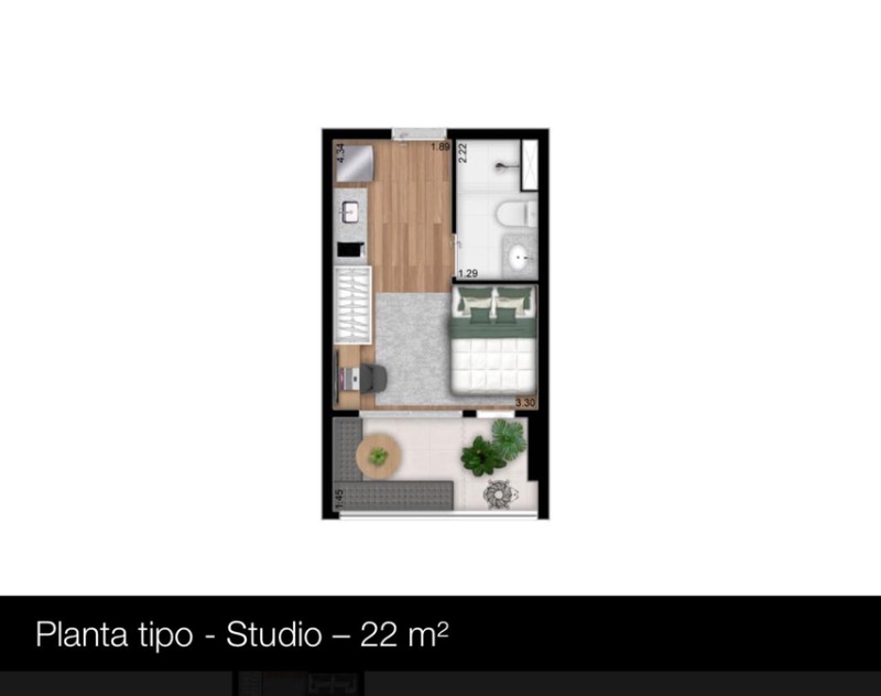 Apartamento, 1 quarto, 24 m² - Foto 3