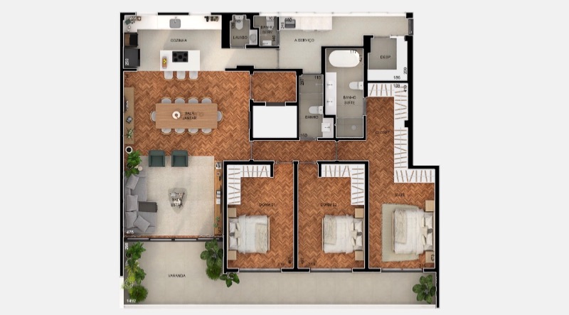 Apartamento, 3 quartos, 202 m² - Foto 8