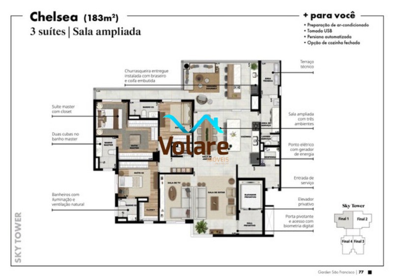 Apartamento à venda com 4 quartos, 183m² - Foto 19