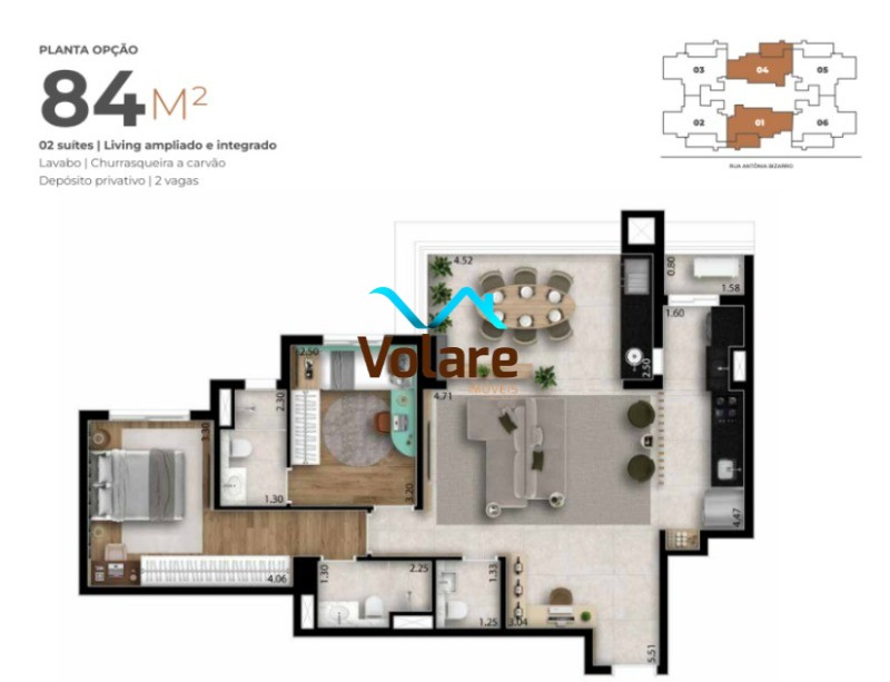 Apartamento à venda com 3 quartos, 84m² - Foto 4