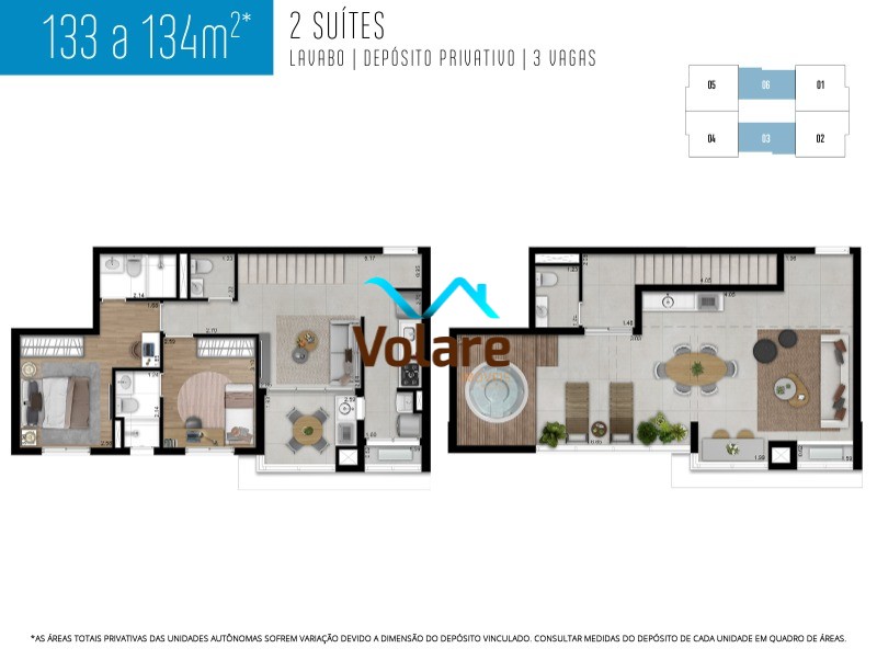 Apartamento à venda com 2 quartos, 133m² - Foto 1