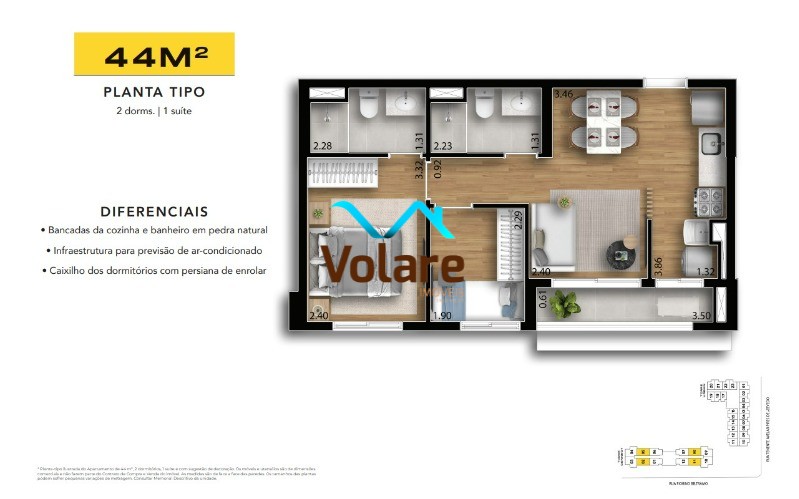 Apartamento à venda com 2 quartos, 44m² - Foto 19