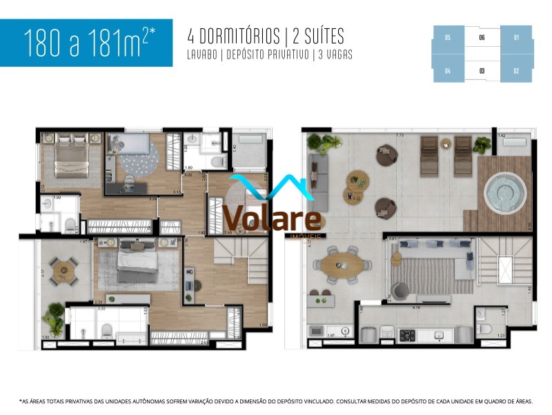 Apartamento à venda com 4 quartos, 180m² - Foto 1