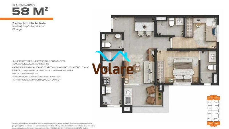 Apartamento à venda com 2 quartos, 58m² - Foto 26