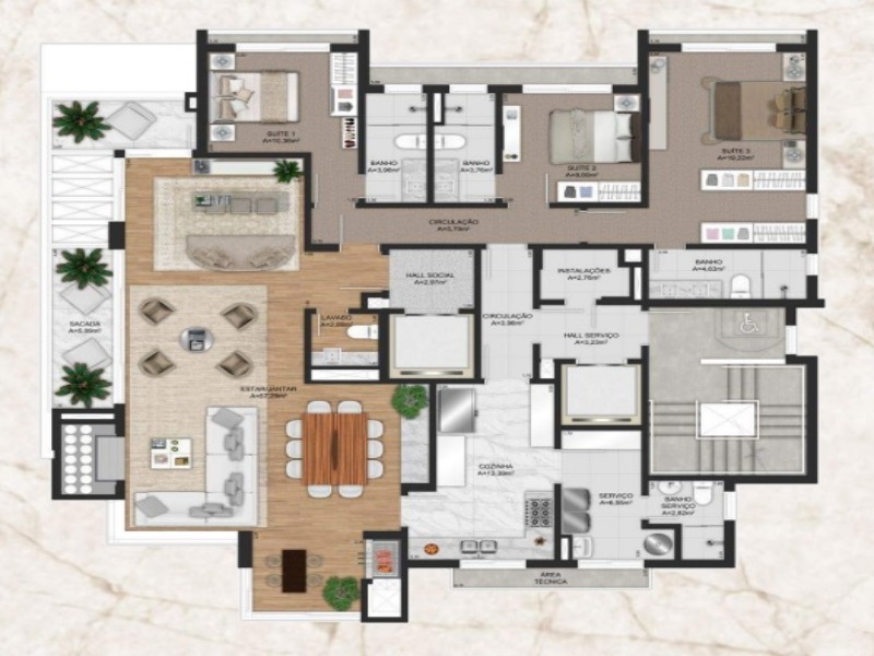 Apartamento à venda com 3 quartos, 186m² - Foto 15