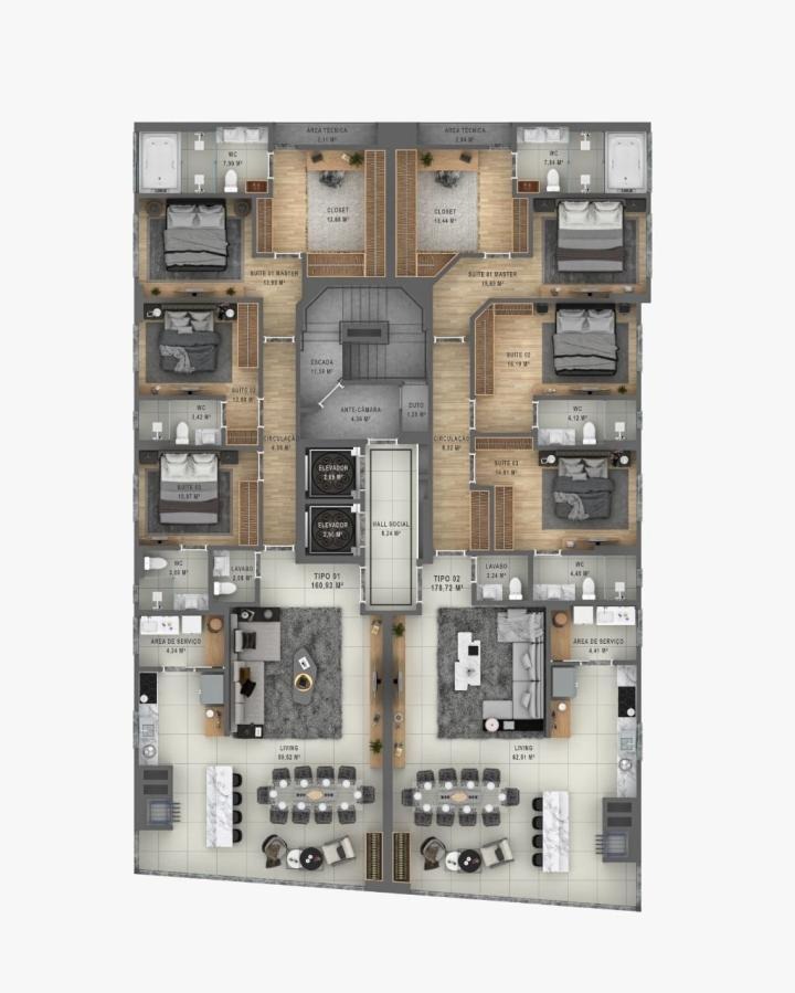 Apartamento, 3 quartos, 160 m² - Foto 4