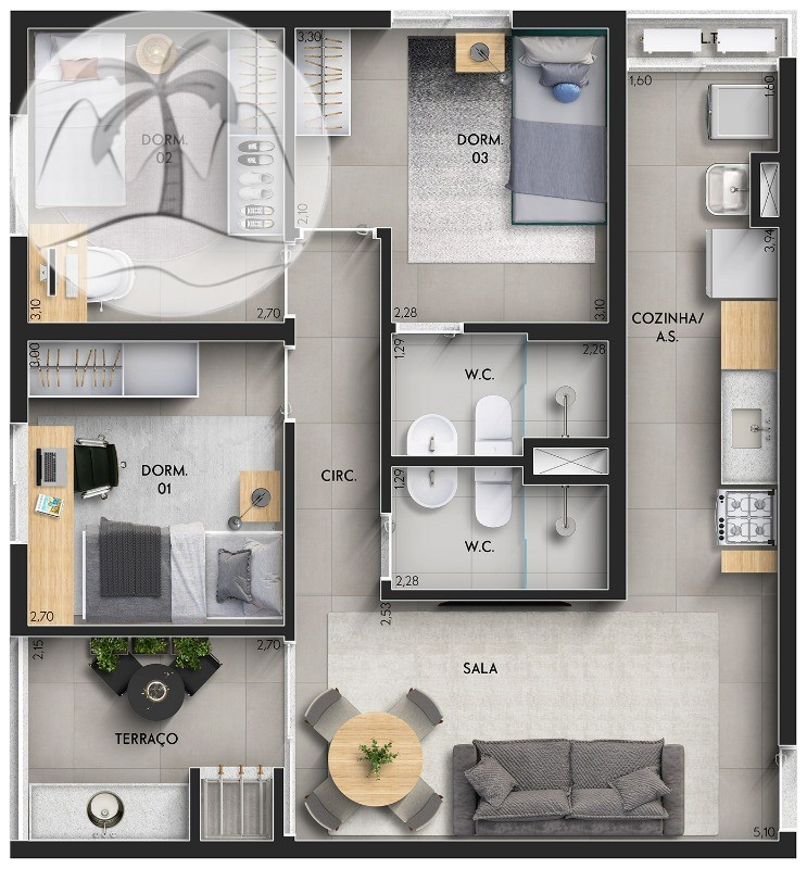 Apartamento à venda com 1 quarto, 51m² - Foto 19