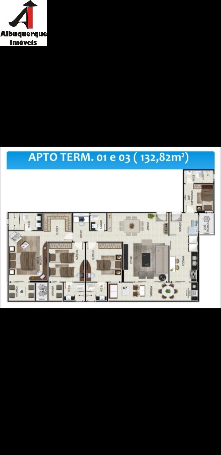 Apartamento à venda com 3 quartos, 123m² - Foto 2