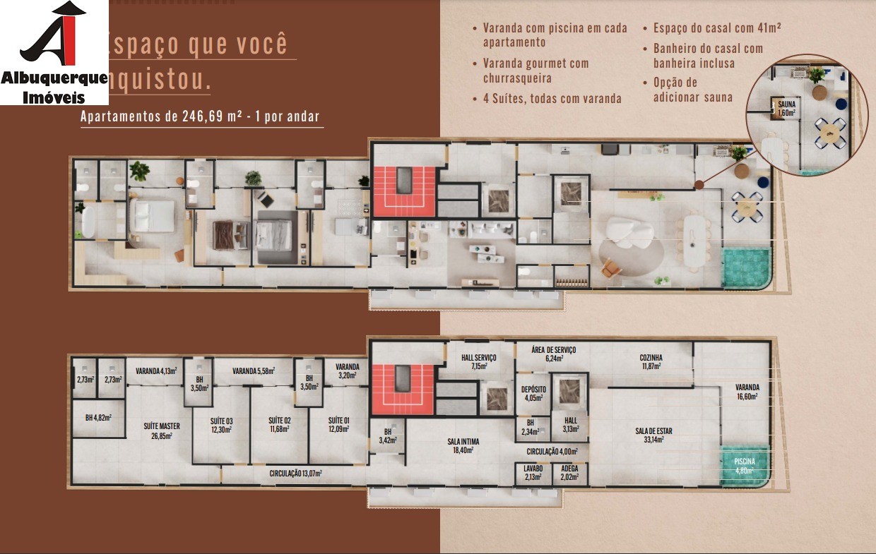 Apartamento à venda com 4 quartos, 246m² - Foto 4