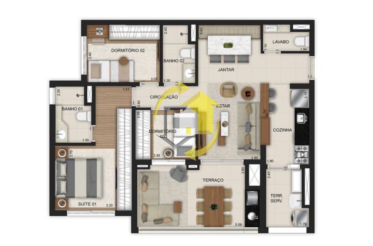 Apartamento à venda com 3 quartos, 89m² - Foto 5