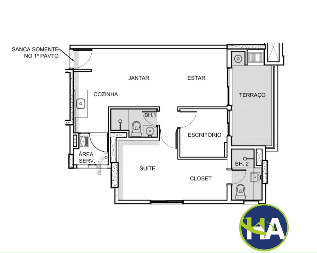 Apartamento, 2 quartos, 56 m² - Foto 2