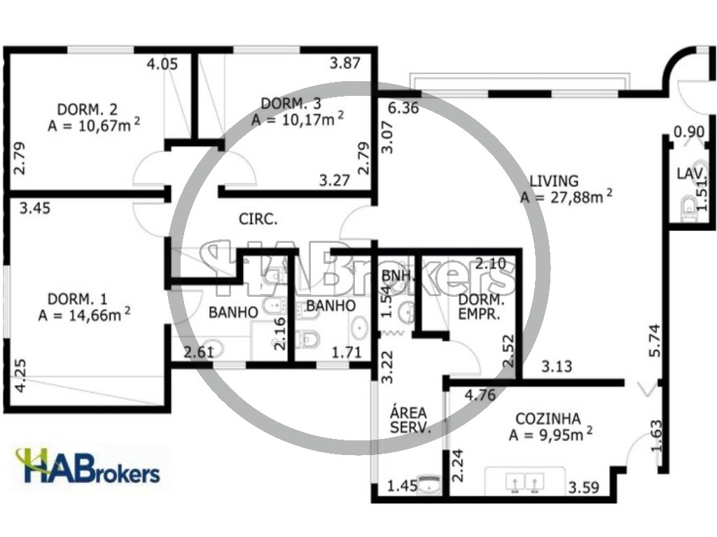 Apartamento, 3 quartos, 107 m² - Foto 2