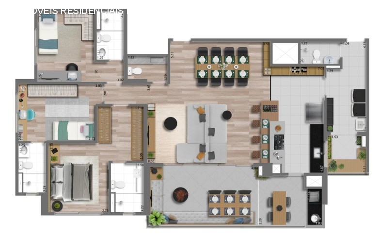 Apartamento à venda com 3 quartos, 133m² - Foto 8