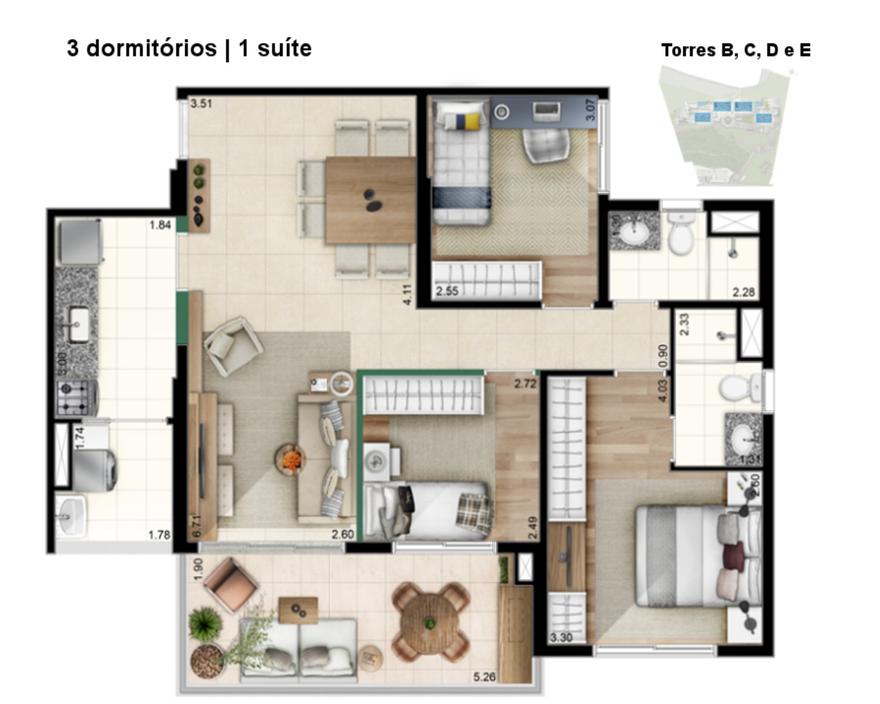 Apartamento à venda com 3 quartos, 87m² - Foto 64