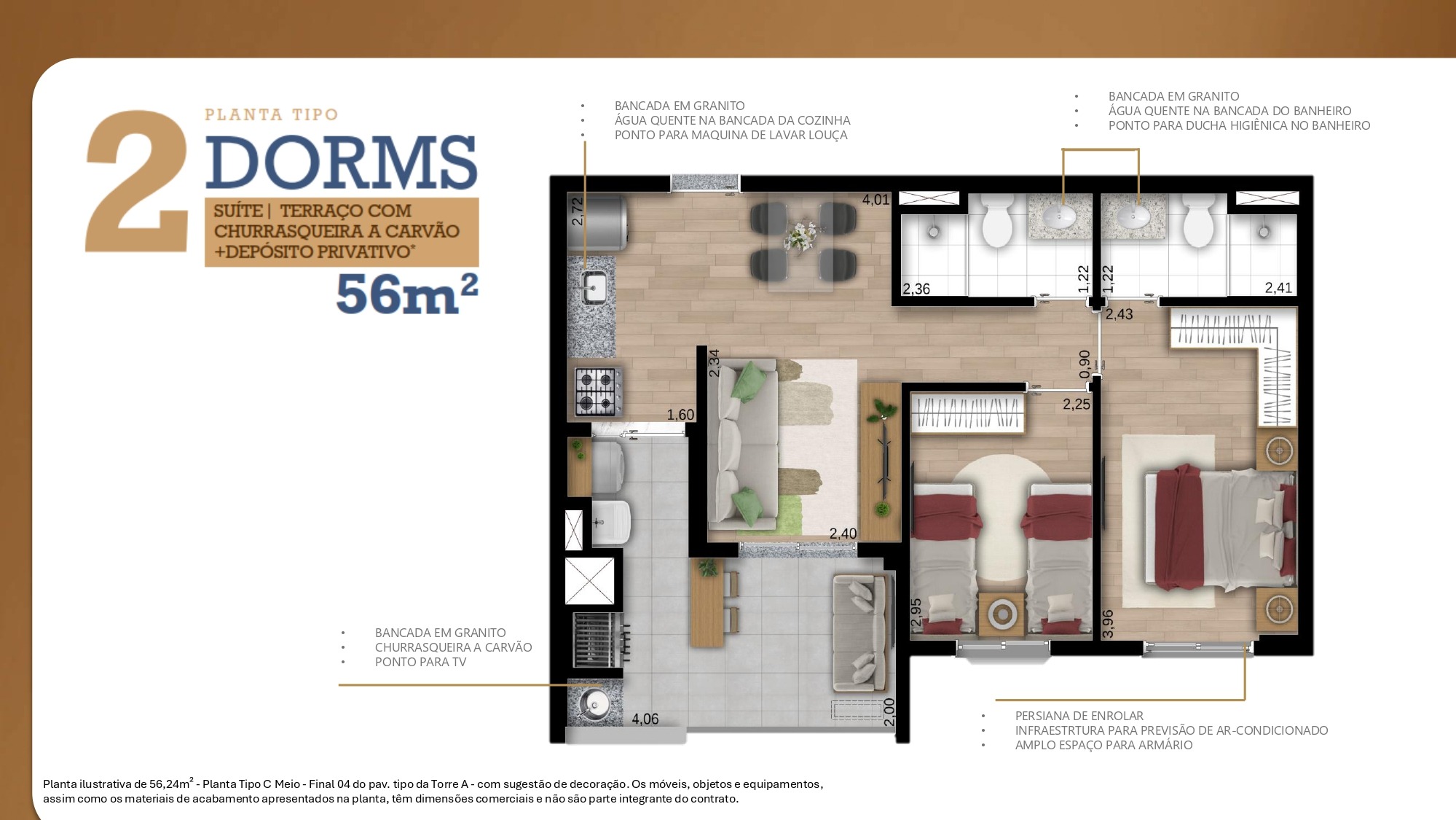 Apartamento, 2 quartos, 56 m² - Foto 14