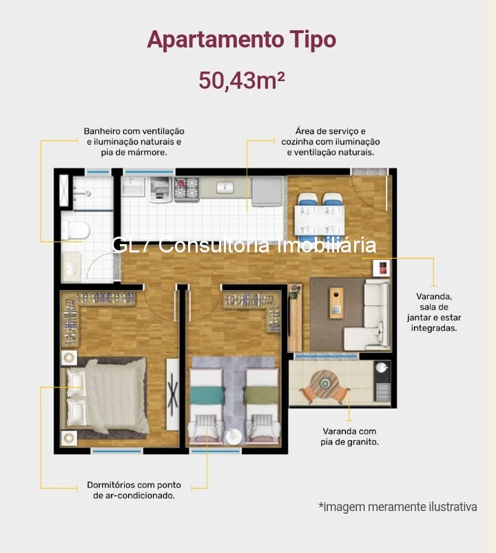 Apartamento à venda com 2 quartos, 55m² - Foto 3