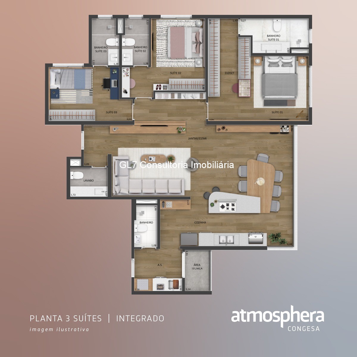 Apartamento à venda com 2 quartos, 67m² - Foto 7