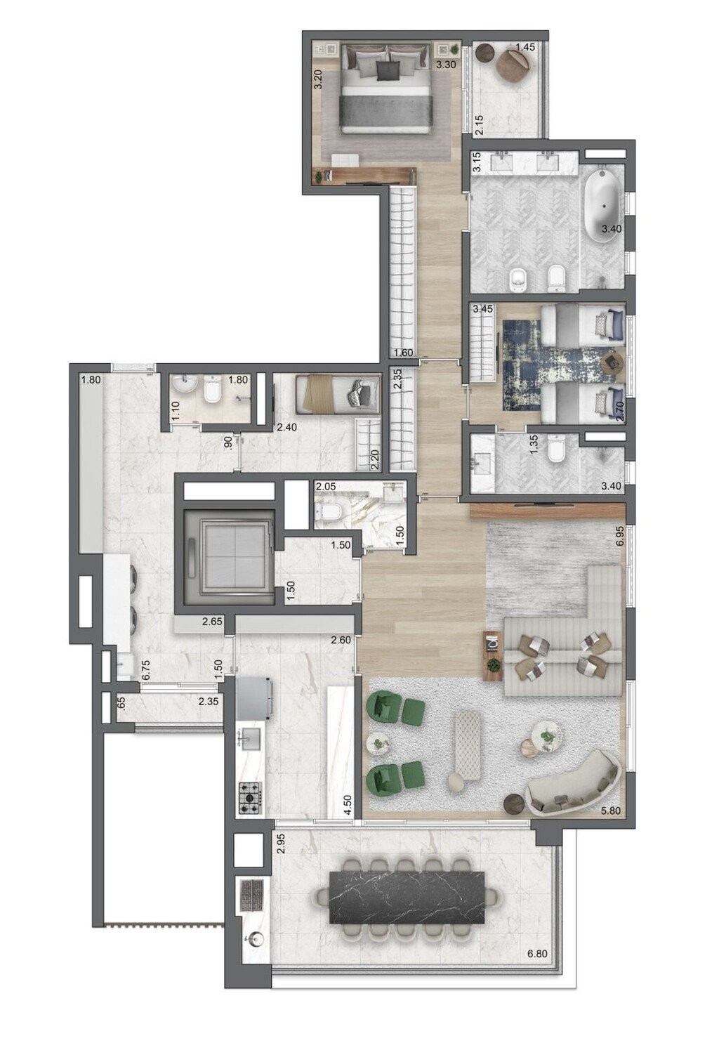 Apartamento à venda com 4 quartos, 183m² - Foto 23